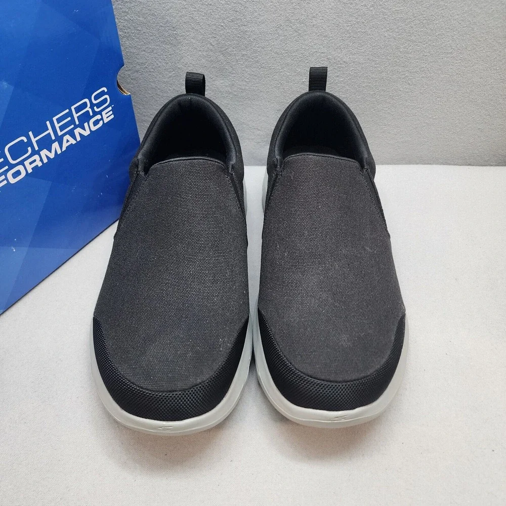 Skechers GoWalk Evolution Ultra Rapid Black Grey Extra Wide Fit Mens 9.5 54736WW